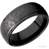 WEDDING - Hammered Domed Wedding Band Black Zirconium 8mm Wide