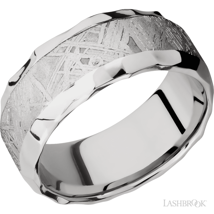 WEDDING - Meteorite Rock Polish Edges Wedding Band Cobalt Chrome 9mm