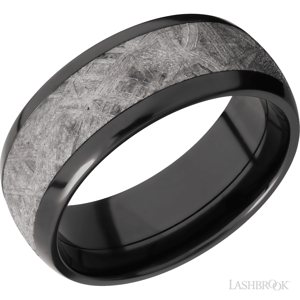 Meteorite Wedding Band Black Zirconium 8mm Wide