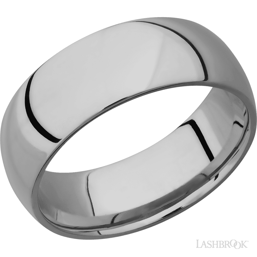 WEDDING - Plain Domed Wedding Band Titanium 8mm Wide | Mullen Jewelers