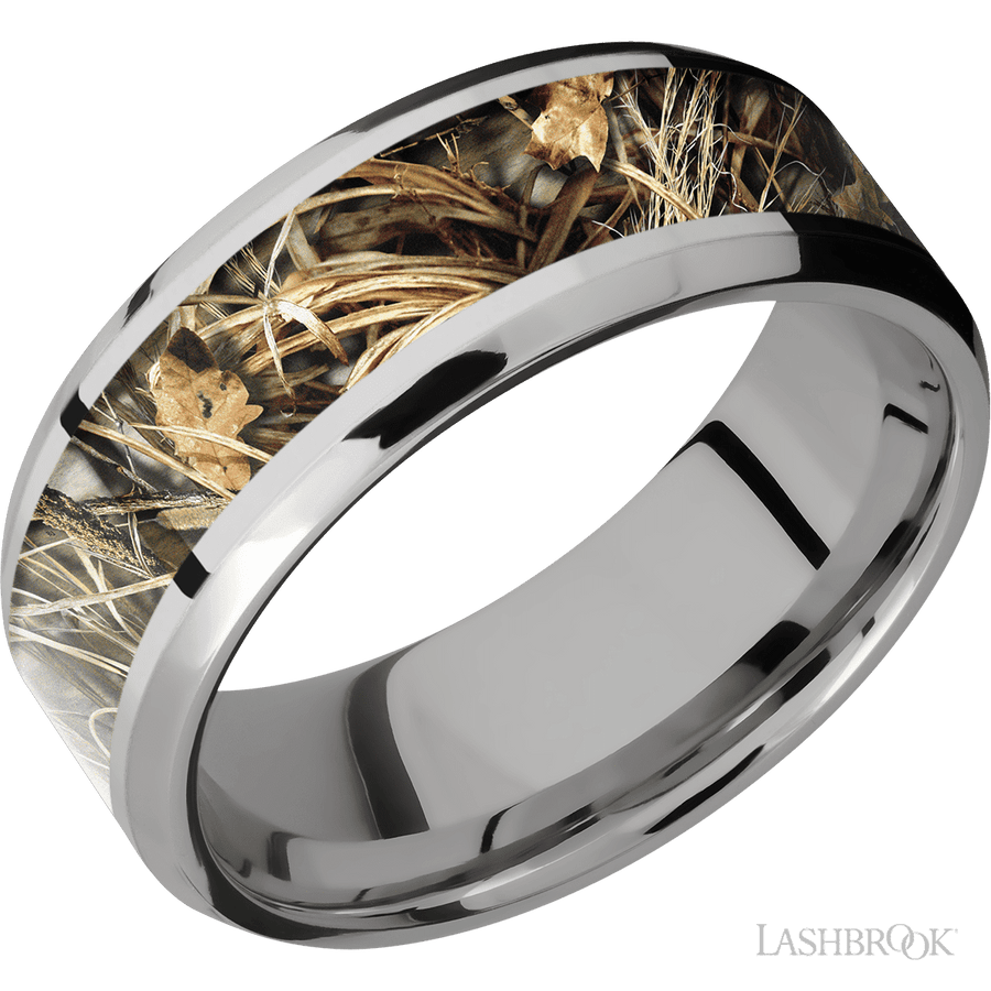 WEDDING - Realtree Max4 Camouflage Wedding Band Titanium 8mm Wide