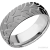 WEDDING - Tire Tread Domed Mens Wedding Band Titanium 8mm Wide