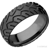WEDDING - Tire Tread Wedding Band Black Zirconium 8mm Wide