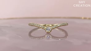 14K Yellow Gold 0.09cttw Diamond Contour Wedding Band