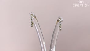 14K Yellow Gold 0.26cttw Diamond Oval Huggie Earrings