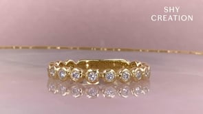 14K Yellow Gold 0.17cttw Round Bezel Set Diamond Ring