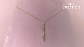 14K Yellow Gold 0.37cttw Diamond Journey Bezel Set Necklace