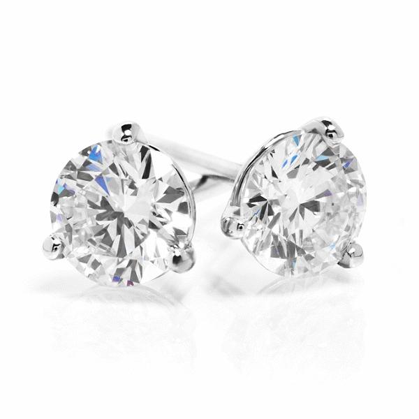 Lab Grown Diamond Stud Earrings 1.50 Cttw 14K White Gold