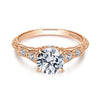 18K Rose Gold Amavida Vintage Style Diamond Engagement Ring