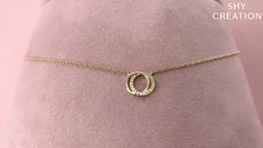 14K Yellow Gold 0.07cttw Diamond Love Knot Necklace