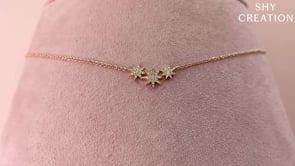 14K Yellow Gold 0.09cttw Diamond Star Necklace