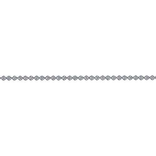 BRACELET - 14K White Gold 1cttw Diamond Buttercup Set Tennis Bracelet