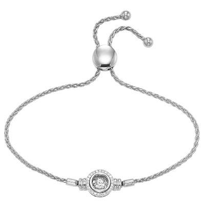 BRACELET - 14K White Gold Rhythm Of Love 1/4cttw Diamond BOLO Bracelet