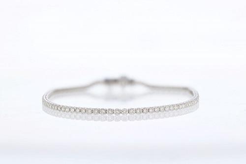 BRACELETS - 14K White Gold 1.02cttw Diamond Tennis Bracelet