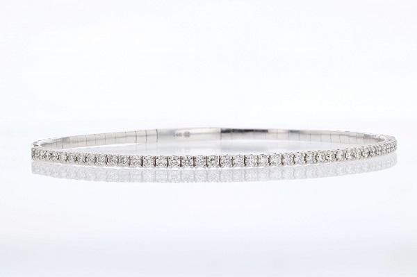 Flex Bangle Diamond Tennis Bracelet 1 Cttw 14K White Gold