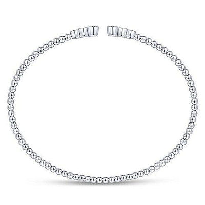 Bujukan Bezel  Cuff Bangle Diamond Bracelet 14K White Gold