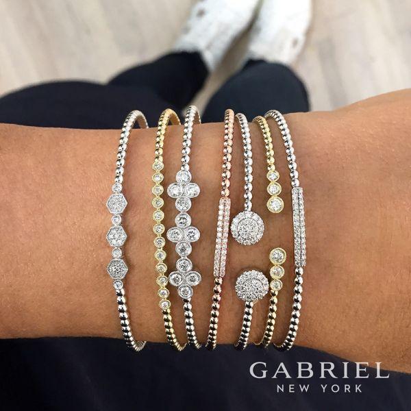Gabriel Bujukan Flexible Diamond Bangle Bracelet - 14K White Gold