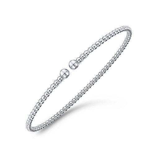 Bujukan Stacking Flexible Bangle Bracelet 14K White Gold
