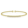 Bujukan Bezel  Cuff Bangle Diamond Bracelet 14K Yellow Gold