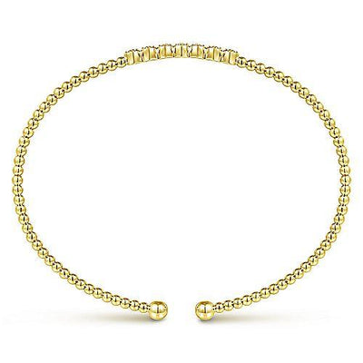 Bujukan Pave  Cuff Bangle Diamond Bracelet 14K Yellow Gold