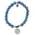 Blue Agate Stone Bracelet with Anchor Sterling Silver Charm