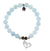 Blue Aquamarine Stone Bracelet with Baby Feet Sterling Silver Charm