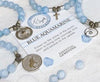BRACELETS - Blue Aquamarine Stone Bracelet With Baby Feet Sterling Silver Charm