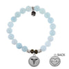 BRACELETS - Blue Aquamarine Stone Bracelet With Caduceus Sterling Silver Charm