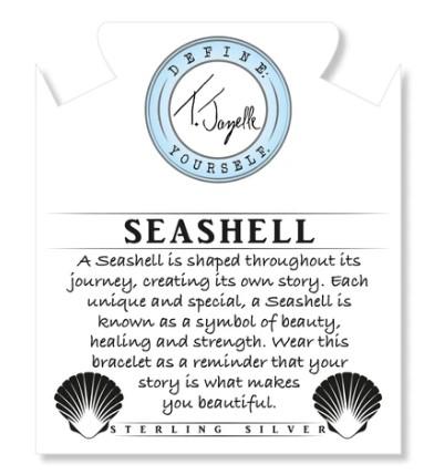 BRACELETS - Blue Aquamarine Stone Bracelet With Seashell Sterling Silver Charm