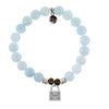 BRACELETS - Blue Aquamarine Stone Bracelet With Unbreakable Sterling Silver Charm