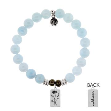 BRACELETS - Blue Aquamarine Stone Bracelet With Wild One Sterling Silver Charm