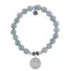 BRACELETS - Blue Quartzite Stone Bracelet With Anchor Sterling Silver Charm