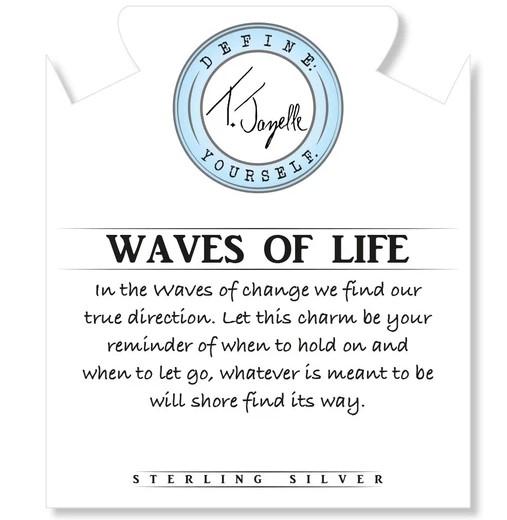 BRACELETS - Blue Quartzite Stone Bracelet With Waves Of Life Sterling Silver Charm