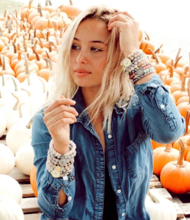 BRACELETS - Blue Quartzite Stone Bracelet With Waves Of Life Sterling Silver Charm