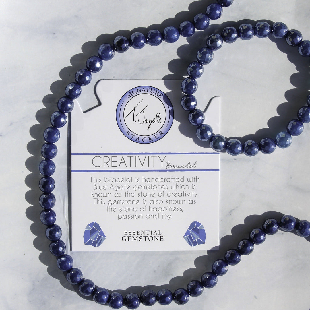 BRACELETS - Defining Bracelet- Creativity Bracelet With Blue Agate Gemstones