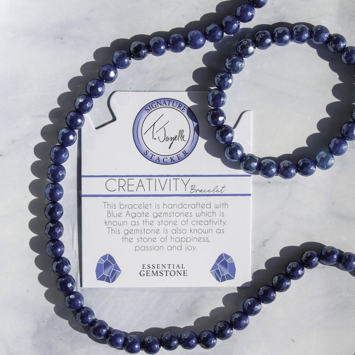 BRACELETS - Defining Bracelet- Creativity Bracelet With Blue Agate Gemstones
