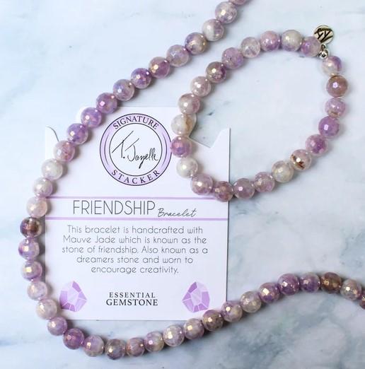 BRACELETS - Defining Bracelet- Friendship Bracelet With Mauve Jade Gemstones