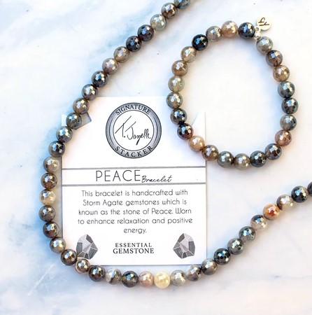BRACELETS - Defining Bracelet- Peace Bracelet With Storm Agate Gemstones
