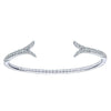 BRACELETS - Diamond Cuff Bangle Bracelet With Flaired Ends