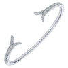 BRACELETS - Diamond Cuff Bangle Bracelet With Flaired Ends