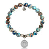 BRACELETS - Earth Jasper Stone Bracelet With Anchor Sterling Silver Charm