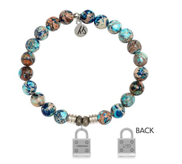 BRACELETS - Earth Jasper Stone Bracelet With Unbreakable Sterling Silver Charm