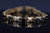 BRACELETS - Estate 14K Yellow Gold XOXO Style Sapphire & Diamond Bracelet