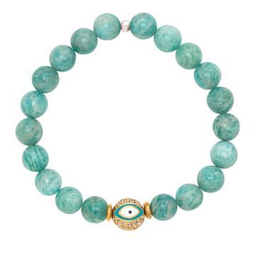 BRACELETS - Evil Eye Bead With Peruvian Amazonite Gemstones Bracelet