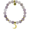 BRACELETS - Gold Collection - Mauve Jade Stone Bracelet With Friendship Stars Gold Charm