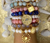 BRACELETS - Gold Collection - Mauve Jade Stone Bracelet With Your Year Gold Charm