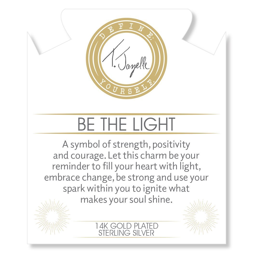 BRACELETS - Gold Collection - Moonstone Stone Bracelet With Be The Light Gold Charm