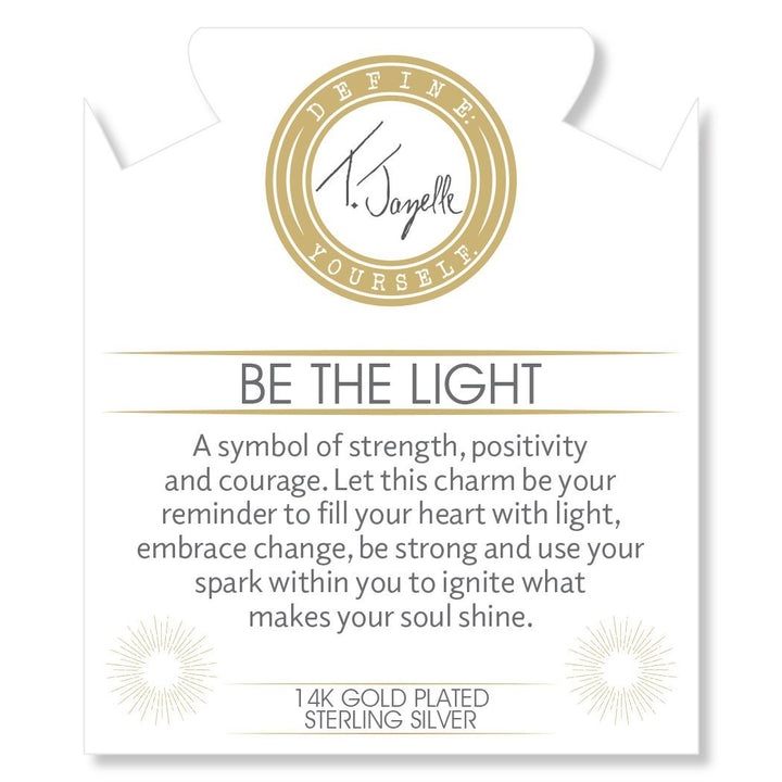 BRACELETS - Gold Collection - Moonstone Stone Bracelet With Be The Light Gold Charm