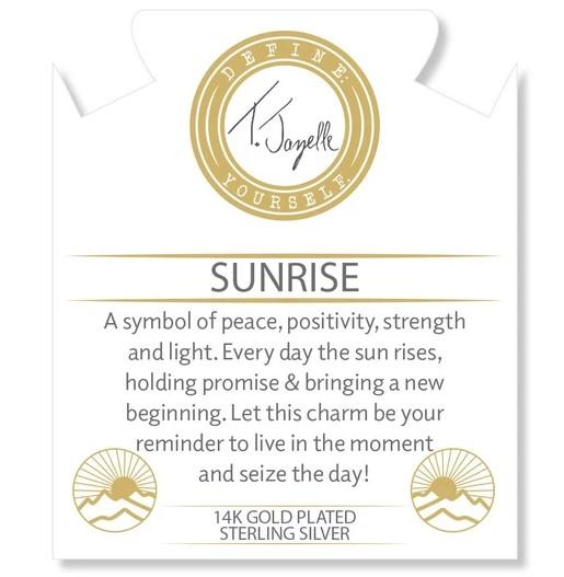 BRACELETS - Gold Collection - Moonstone Stone Bracelet With Sunrise Gold Charm