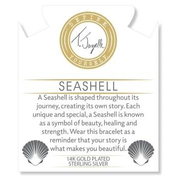 BRACELETS - Gold Collection - Peruvian Amazonite Stone Bracelet With Seashell Gold Charm